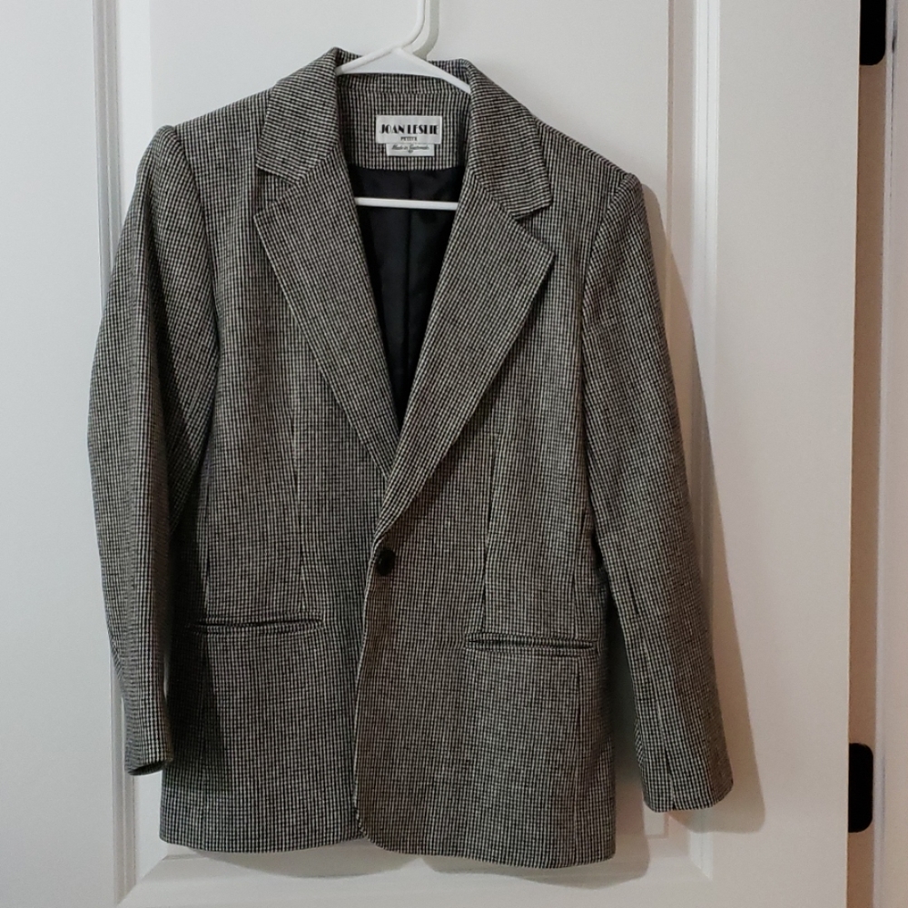 Joan Leslie petite hounds tooth wool blazer